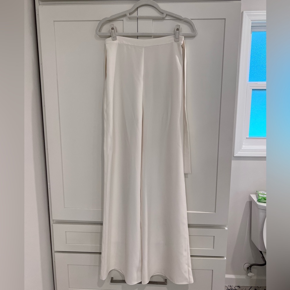 Amanda Uprichard White Wide-Leg Trousers